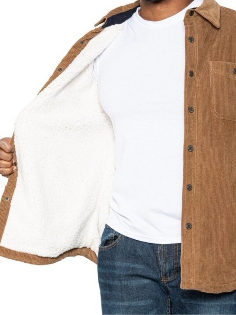 Telluride Clothing Company Corduroy Shacket with Sherpa Lining Sz XL - Picture 2 of 10